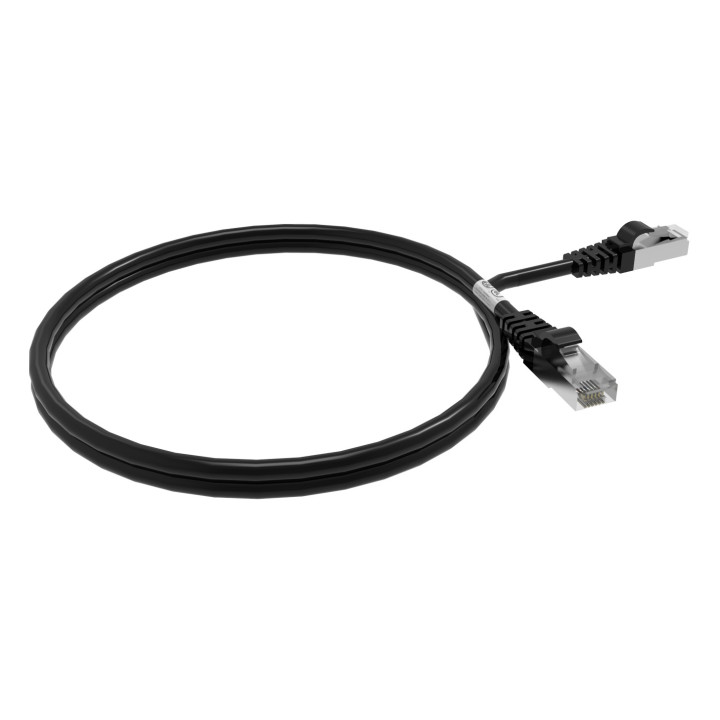 CORDON RJ45 CAT6A SFTP 100OHMS LSOH SURMOULE NOIR LG 1M
