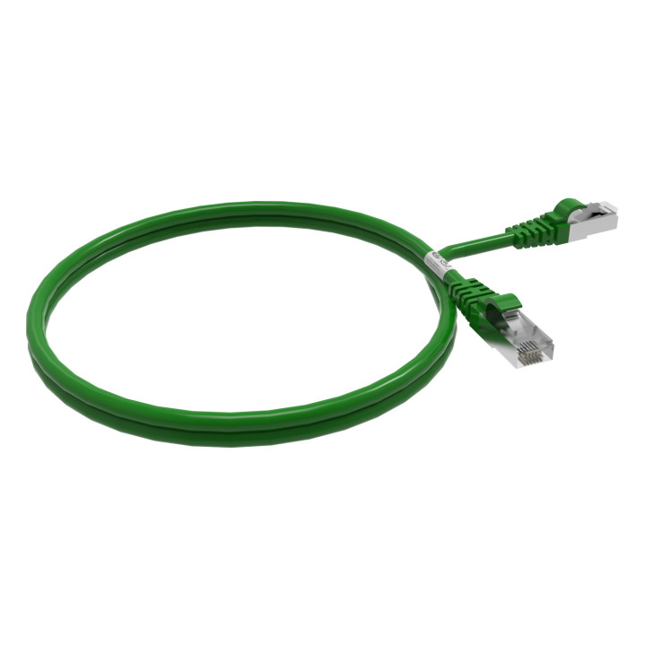 CORDON RJ45 CAT6A SFTP 100OHMS LSOH SURMOULE VERT LG 1M
