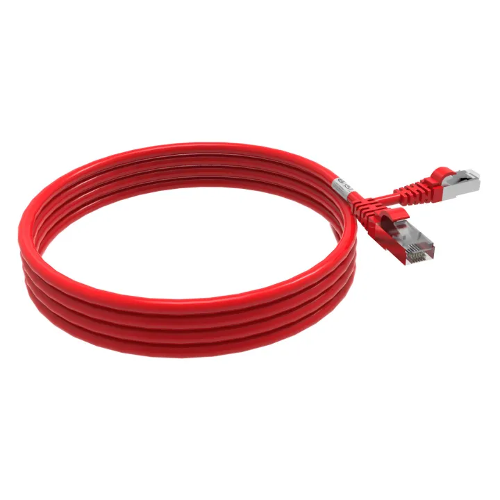 Cordon Rj45 Cat6A Sftp 100 Ohms Lsoh Surmoule Rouge Lg 2M