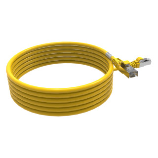 CORDON RJ45 CAT6A SFTP 100 OHMS LSOH SURMOULE JAUNE LG 3M