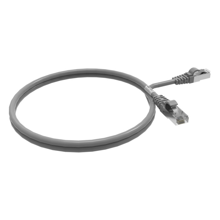 CORDON RJ45 CAT6 FUTP 100OHMS LSOH SURMOULE GRIS LG 1M