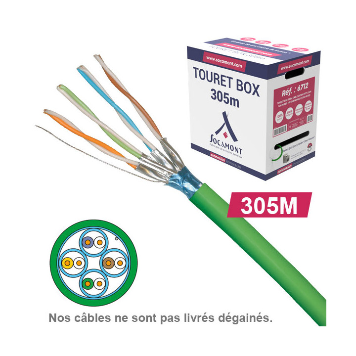 Câble Cat6A Fftp Lszh 1X4P 100 Ohm Awg23 Box 305 M