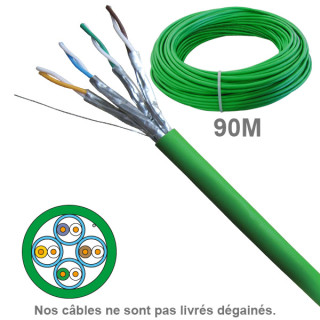 Câble Cat6A Uftp Lszh 1X4P 100 Ohm Awg23 Couronne 90M Ref 6720