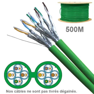 Câble Cat6A Uftp Lszh 2X4P 100 Ohms Awg23 Touret 500M (Prix Au M)