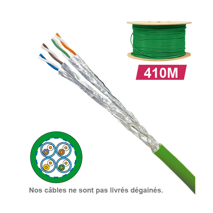 CABLE CAT7A SFTP LSZH 1X4P 100 OHMS AWG23 TOURET 410M REF 6730