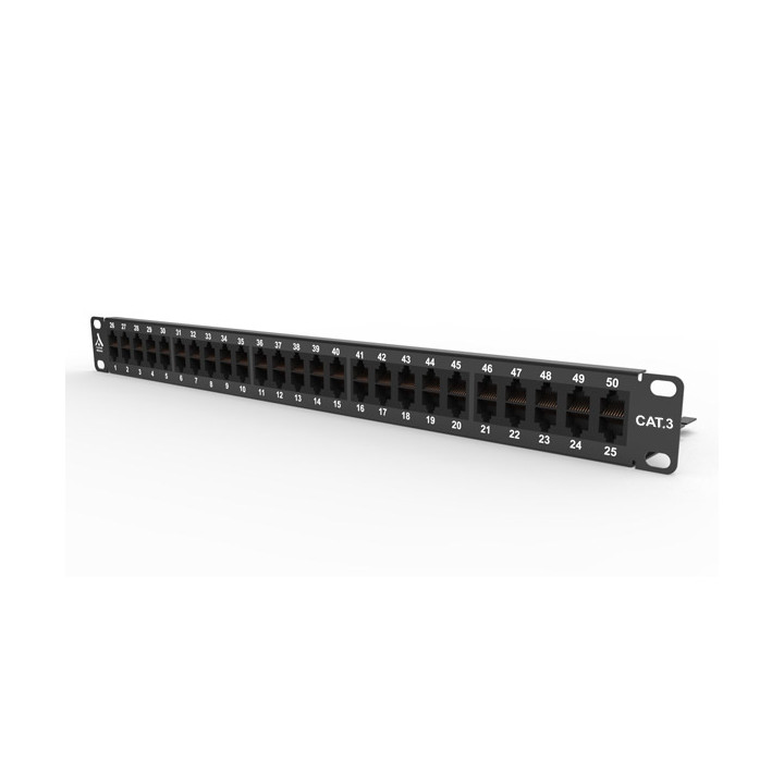 PANNEAU 50 PORTS RJ45 UTP CAT3 3/6-4/5 1U CONNEXIONS TYPE 110 