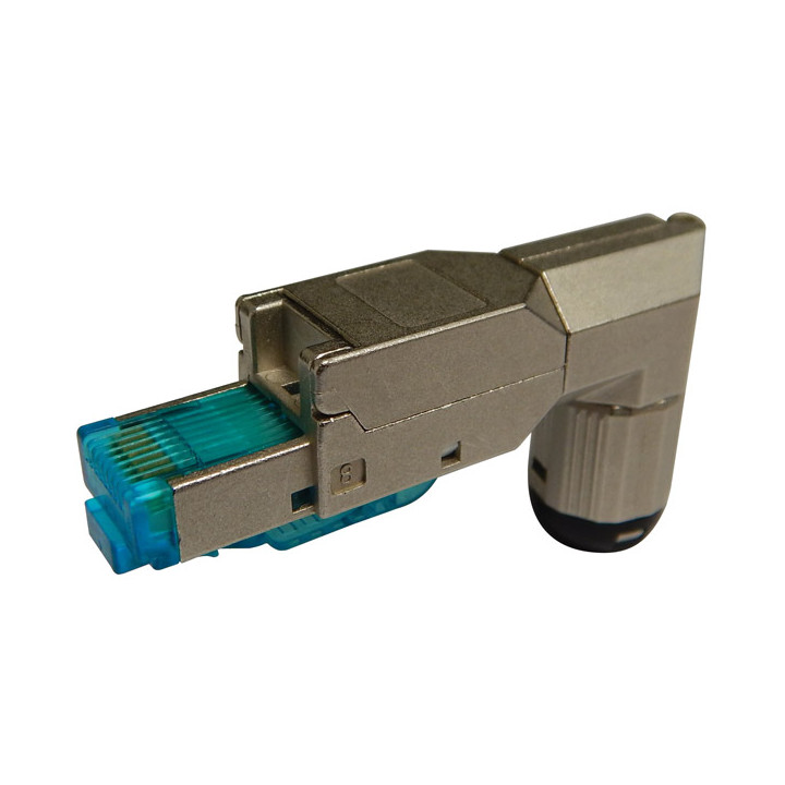 ONE PLUG RJ45 MALE COUDE CAT 6A AWG23 POE+