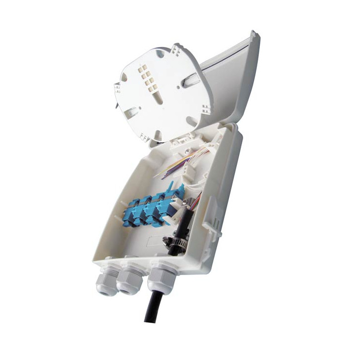 BOITIER FTTX 8 PORTS POUR TRAVERSEES DE CLOISON SC SIMPLEX/LC DUPLEX