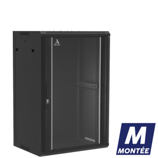 COFFRET MURAL MONTE PORTE VERRE 18U 600X450X901 LIGNE 100 (71242)