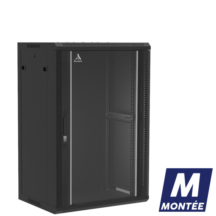 COFFRET MURAL MONTE PORTE VERRE 18U 600X450X901 LIGNE 100 (71242)