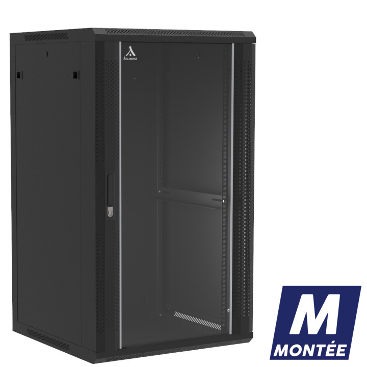 COFFRET MURAL MONTE PORTE VERRE 21U 600X600X1035 LIGNE 100 (71245)