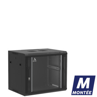COFFRET MURAL MONTE PORTE VERRE 9U 600X450X501 LIGNE 100 (71236)
