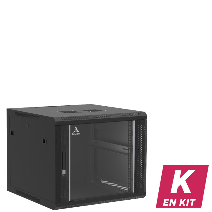 Coffret Mural En Kit Porte Verre 9U 600X600X501 Ligne 100