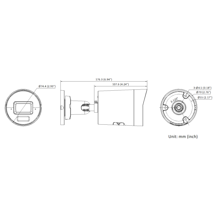 DS-2CD2047G3-LI2UY/SL(2.8mm) Bullet IP fixe 4MP Colorvu Hybride, anti-corrosion, IR 60M