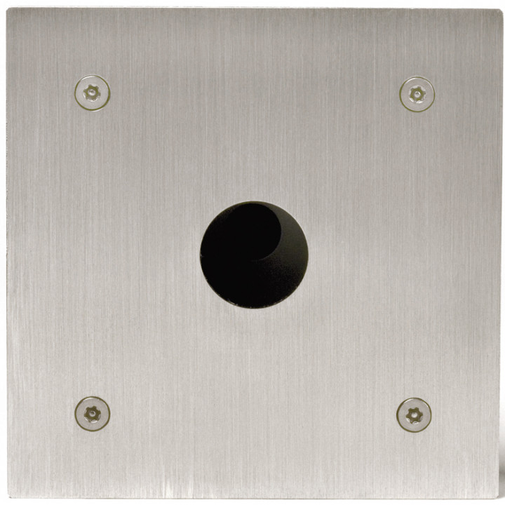 Boîtier inox encastré, avec perçage au diamètre 25 mm pour lecteur VIGIK+