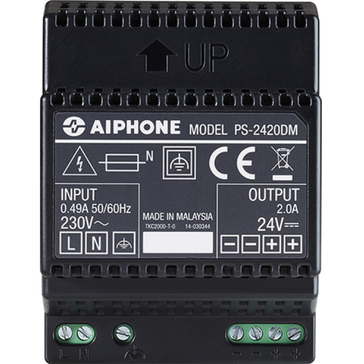Alimentation modulaire 230 Vac / 24 Vcc - 2 A, fixation rail DIN 4 modules