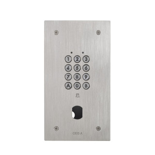 Clavier encastré inox 100 codes / 2 relais. Percé Ø 25 mm. Livré sans obturateur