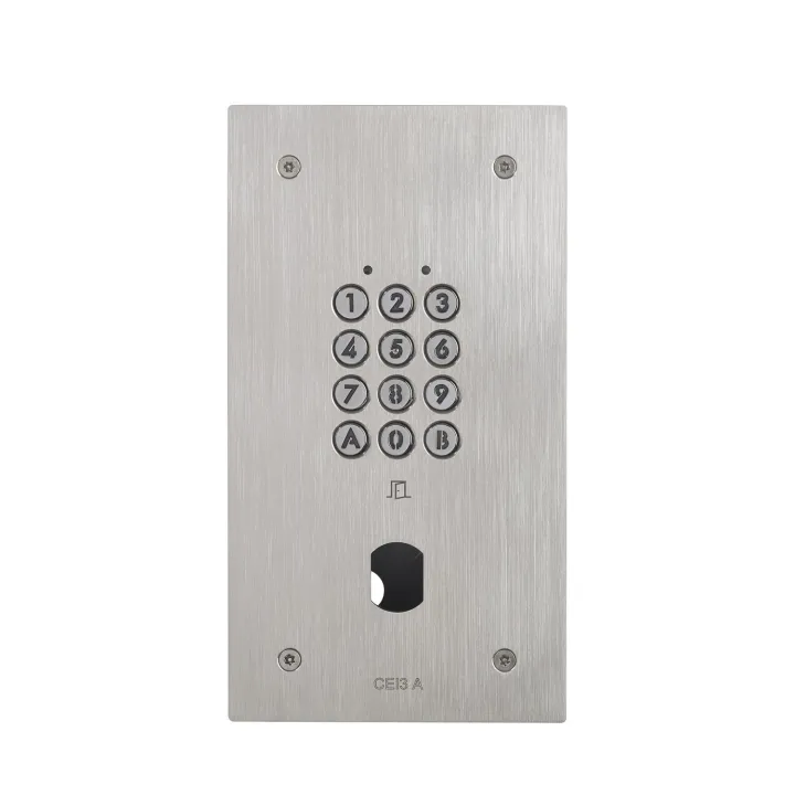 Clavier Encastré Inox 100 Codes / 2 Relais. Percé Ø 25 Mm. Livré Sans Obturateur