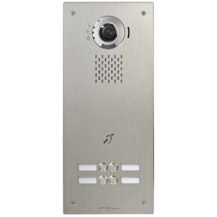 Plat. vidéo IP enc. inox, 4 BP, SIP, picto, s. vocale & b. m. - Délai 5 semaines