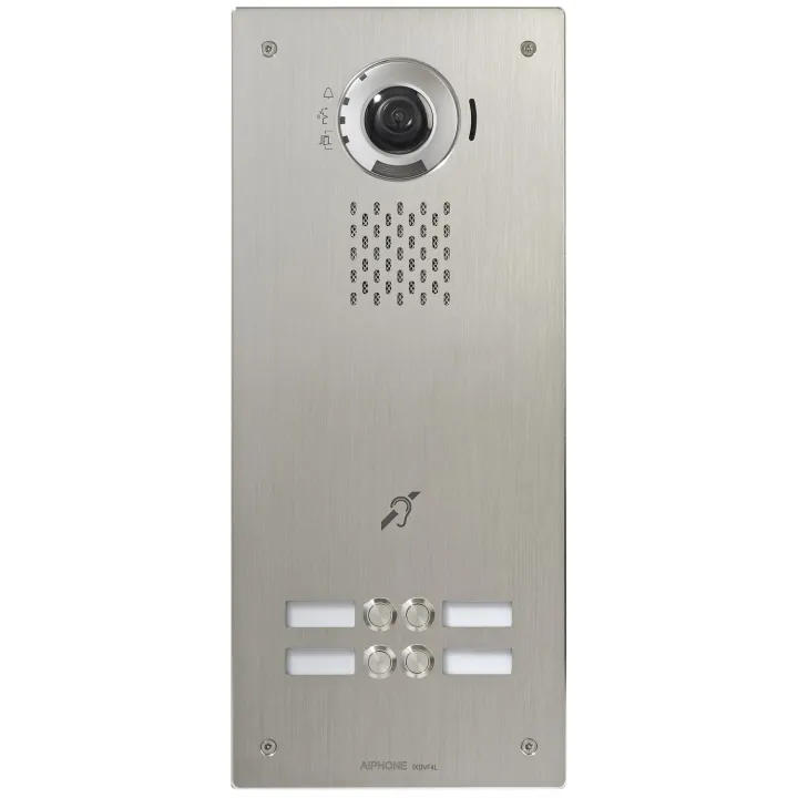 Platine Vidéo Ip Encastré Inox, 4 Bp, Sip, Picto, S. Vocale & B. M. - Délai 5 Semaines