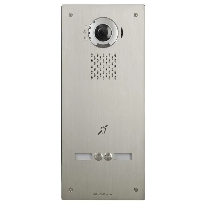 Platine Vidéo Ip Enc. Inox, 2 Bp, Sip & Onvif, Pictos, S. Vocale & B. Magnétique