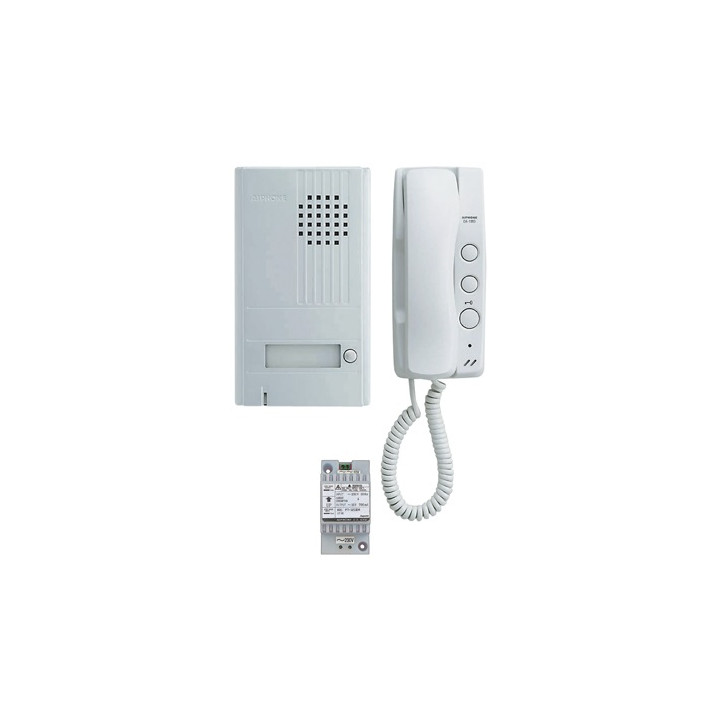 Kit audio 2 fils intégral combiné, platine aluminium saillie 22 mm