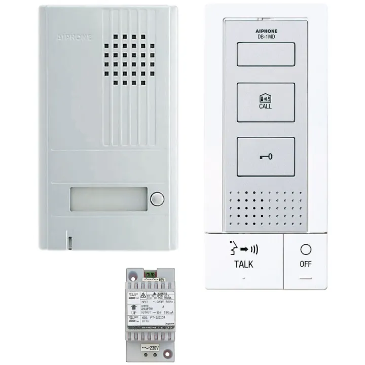 Kit Audio 2 Fils Intégral Mains Libres Avec Platine Saillie & 1 Poste Intérieur