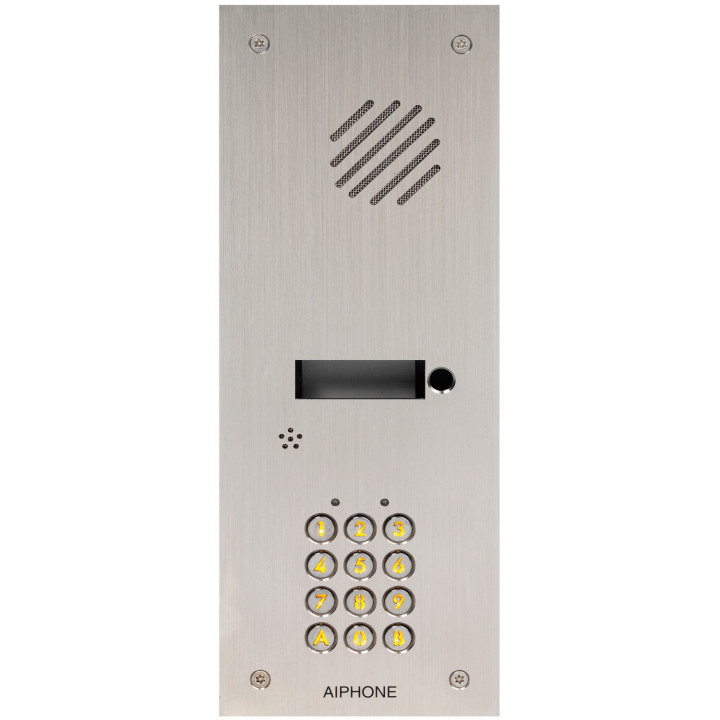 Platine inox 1 BP encastrée, clavier 100 codes, 2 relais, pour DA1AS & DBS1AP