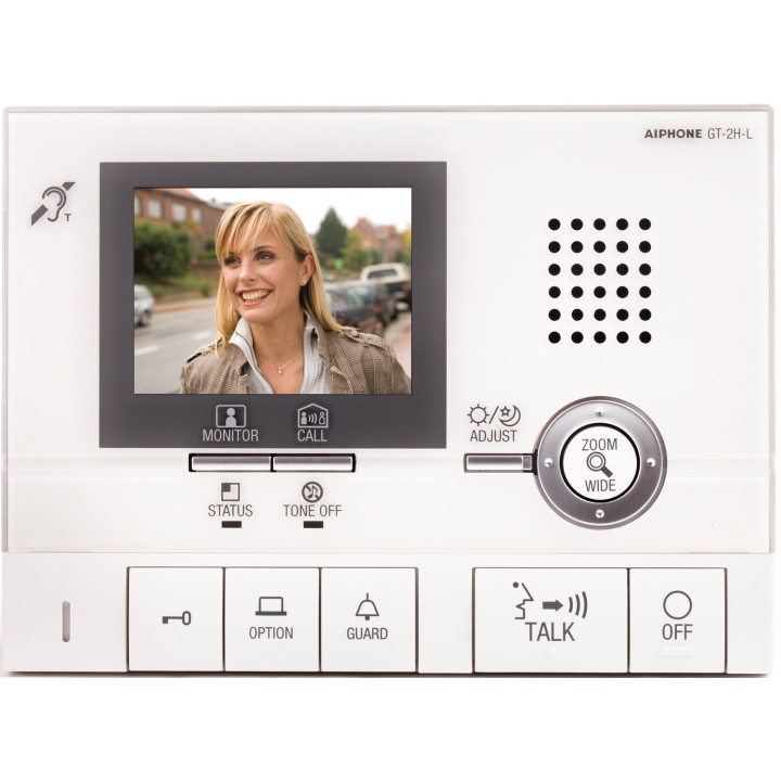 Moniteur mains libres écran 3,5'', intercom, vision 170°, zoom, boucle magnét.