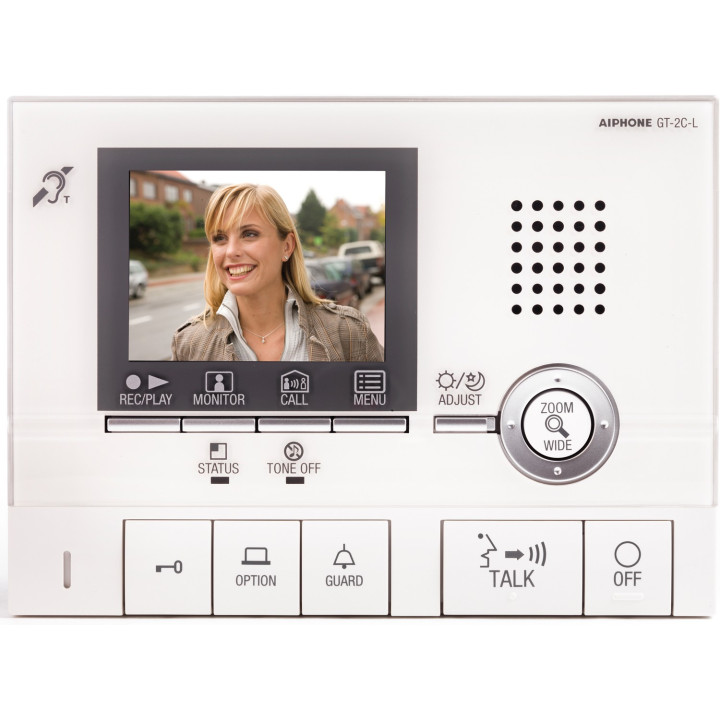 Moniteur mains libres écran 3,5'', intercom, vision 170°, zoom, boucle magnét.