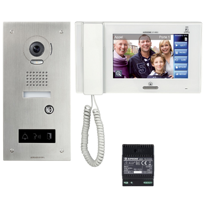 Kit JP plat. inox enc. gd angle, pictos, synthèse, écran 7'' tactile & alim.