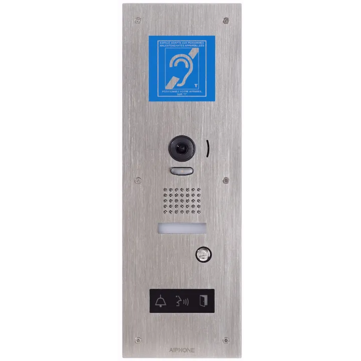 Platine Vidéo Inox Encastrée, 1 Bp, Pictos, Synthèse Vocale & Boucle Magnétique