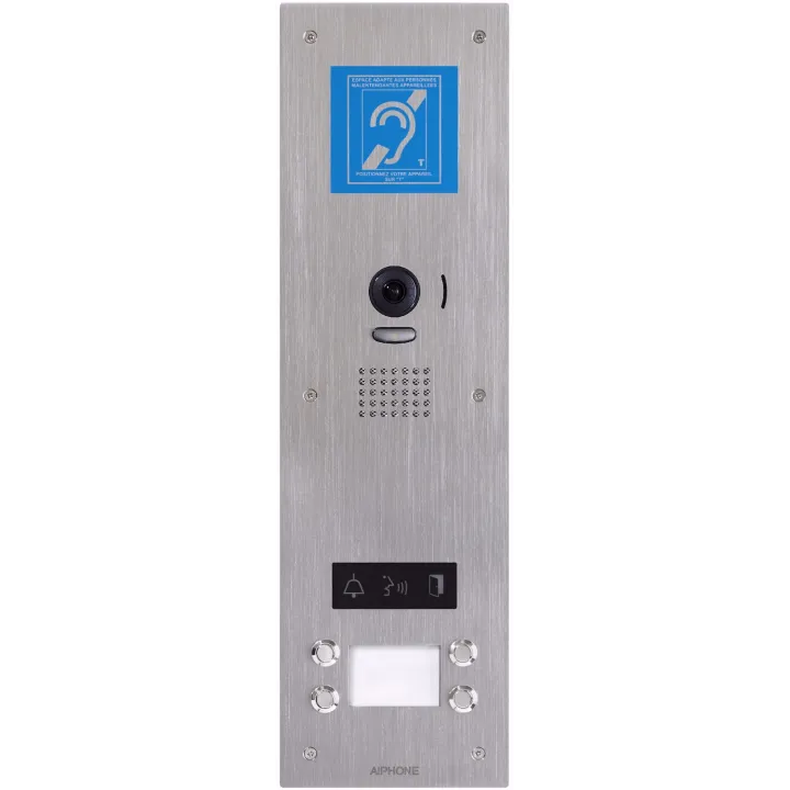 Platine Vidéo Inox Encastrée 4Bouton Poussoir Avec Synthèse Vocale Picto Lumineux
