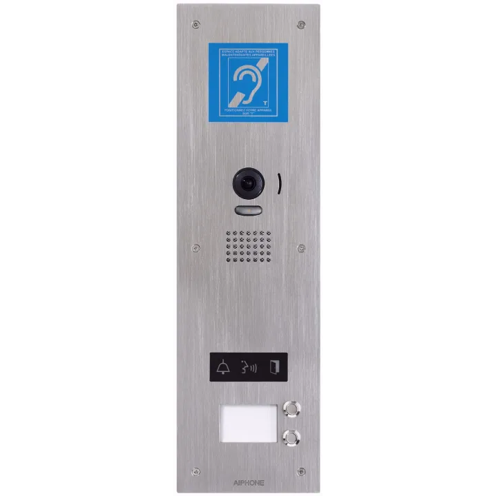 Platine Vidéo Inox Encastrée, 2 Bp, Pictos, Synthèse Vocale & Boucle Magnétique
