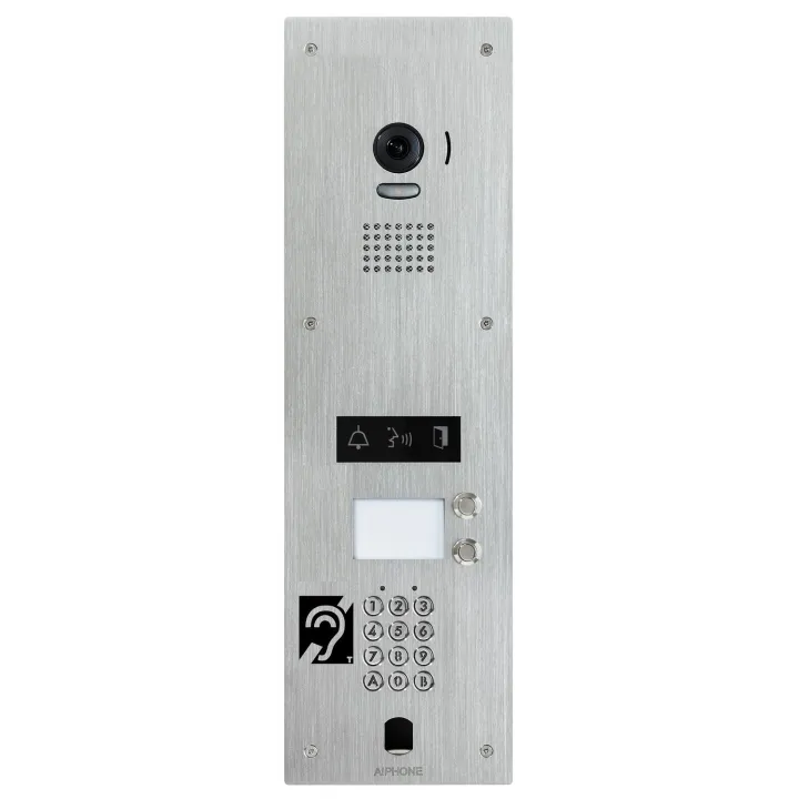 Platine Vidéo Inox Encastré 2Bp, Clavier, Trou Vigik+, Picto, Synthèse & B. Magnétique