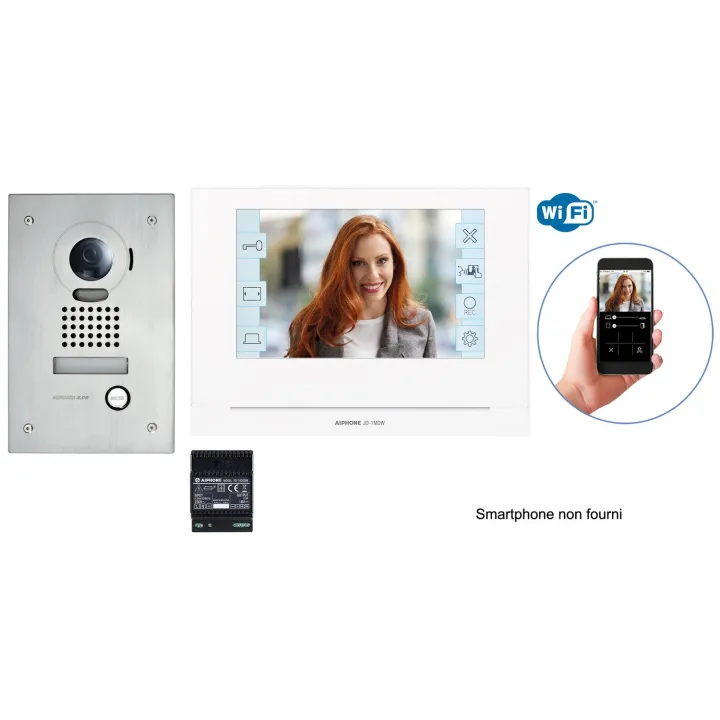 Kit Jo Wifi, Platine Inox Encastrée, Moniteur Écran 7'' Tactile & Alimentation
