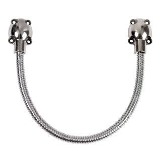 Flexible passe-câble pour porte - Inox de 30 cm avec embouts et vis de fixation 