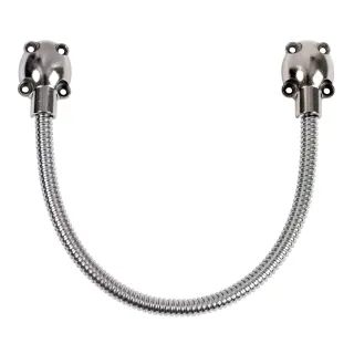 Flexible passe-câble pour porte - Inox de 30 cm avec embouts et vis de fixation 