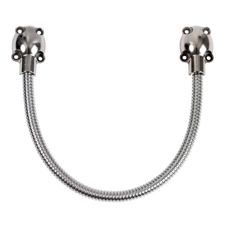 Flexible passe-câble pour porte - Inox de 30 cm avec embouts et vis de fixation 