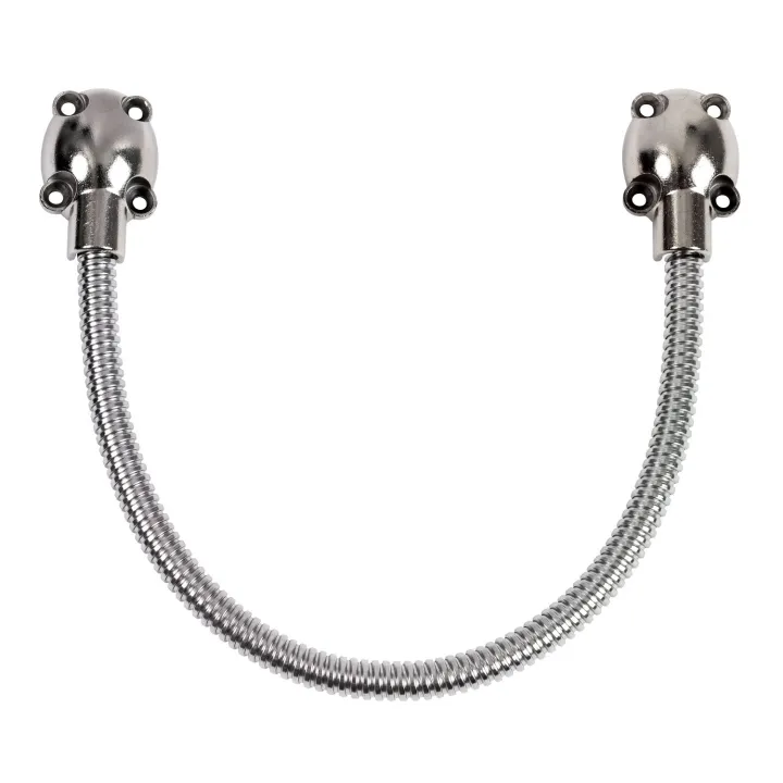 Flexible passe-câble pour porte - Inox de 30 cm avec embouts et vis de fixation 