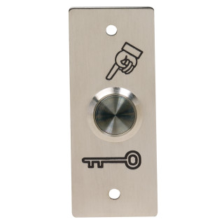 Bouton poussoir de sortie, en inox, encastrable et à double sécurités NO/NF