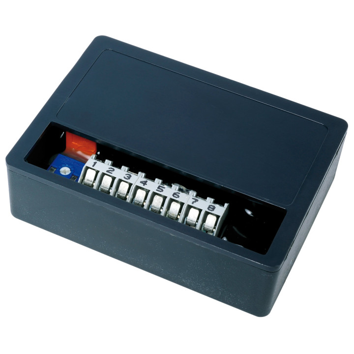 Temporisation réglable 1 à 30 secondes, alim. 12 Vcc ou 12 Vca, contact NO/NF