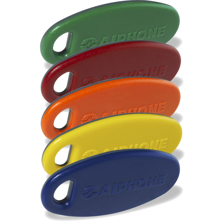 Pack de 5 badges bicolores pour UGVBT, gris-bleu/jaune/orange/rouge/vert
