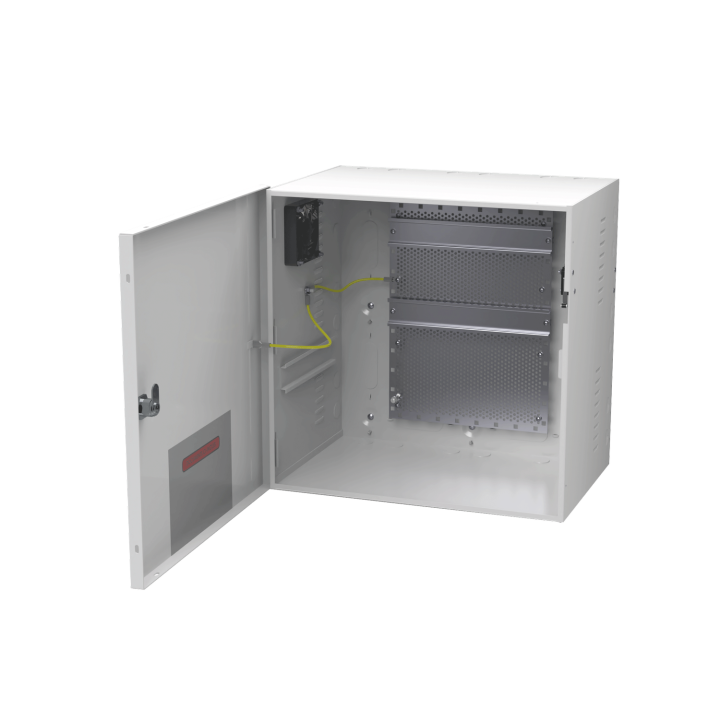 Coffret Modulaire Blanc 355X355X237Mm Avec Rail Din + Grille Perforée