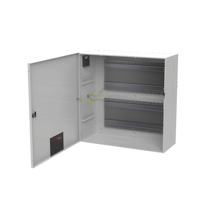 Coffret Modulaire Blanc 590X590X237Mm Avec Rail Din + Grille Perforée