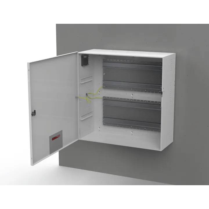 Coffret Modulaire Blanc 590X590X237Mm Avec Rail Din + Grille Perforée