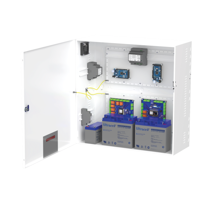 Coffret Modulaire Blanc 590X590X237Mm Avec Rail Din + Grille Perforée