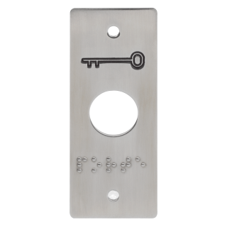 Plaque Inox Pour Pb19 Pictos Clé + Marquage Braille Porte