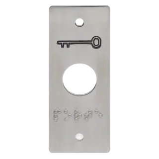 Plaque Inox Pour Pb19 Pictos Badge + Marquage Braille Porte