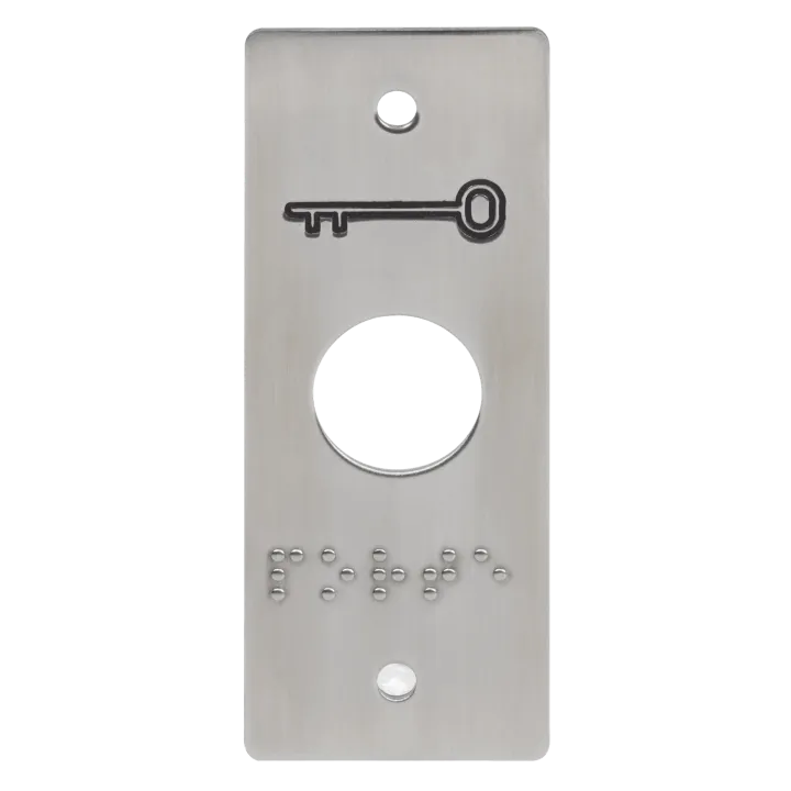Plaque Inox Pour Pb19 Pictos Badge + Marquage Braille Porte